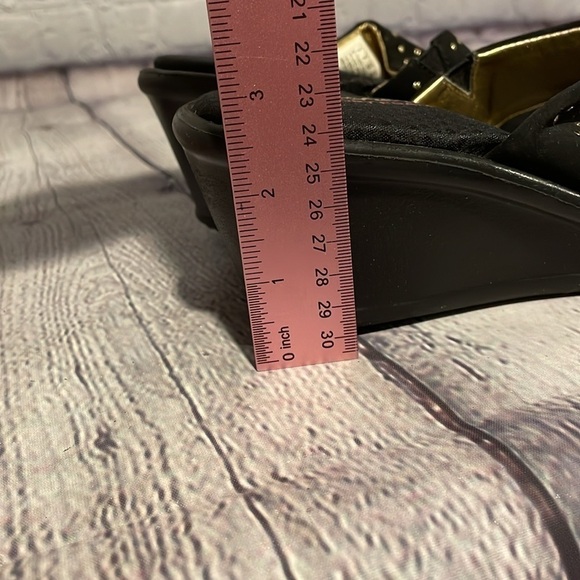 Skechers, black wedge sandals, size 9 - Picture 7 of 7